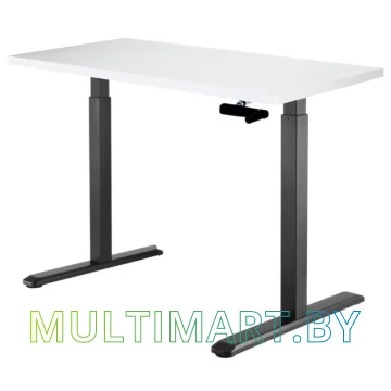 Стол для работы стоя ErgoSmart Manual Desk 1360x800x36 мм (альпийский белый/черный)